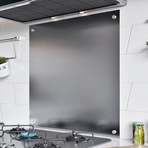 1mm Thick Grey Stainless Steel Splashback for Kitchen with Brushed Finish with Holes (SCREWS INCLUDED)