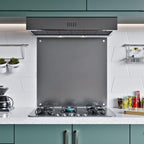 1mm Thick Grey Stainless Steel Splashback for Kitchen with Brushed Finish with Holes (SCREWS INCLUDED)