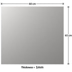 1mm Thick Grey Stainless Steel Splashback for Kitchen with Brushed Finish (ADHESIVE INCLUDED)