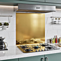 1mm Thick Gold Stainless Steel Splashback for Kitchen with Brushed Finish (ADHESIVE INCLUDED)