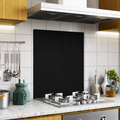 BELOFAY Black Tempered Glass Splashback for Kitchen with 6mm Toughened Glass (ADHESIVE INCLUDED)