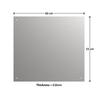 1mm Thick Grey Stainless Steel Splashback for Kitchen with Brushed Finish with Holes (SCREWS INCLUDED)