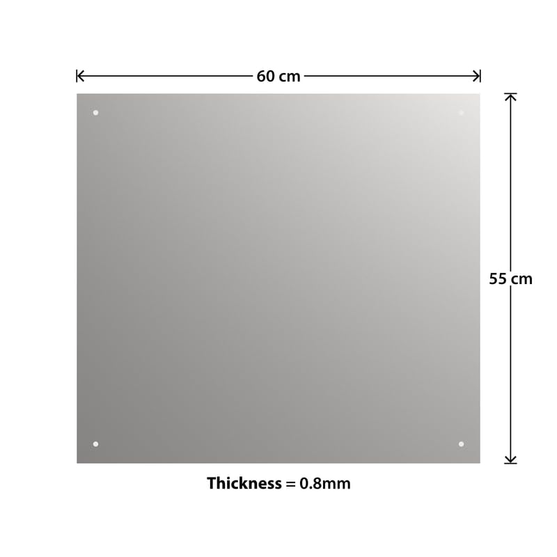 1mm Thick Grey Stainless Steel Splashback for Kitchen with Brushed Finish with Holes (SCREWS INCLUDED)