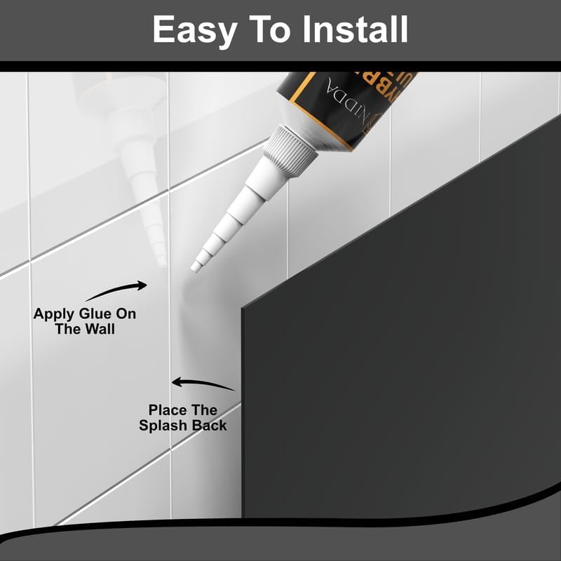 1mm Thick Black Stainless Steel Splashback for Kitchen with Brushed Finish (ADHESIVE INCLUDED)